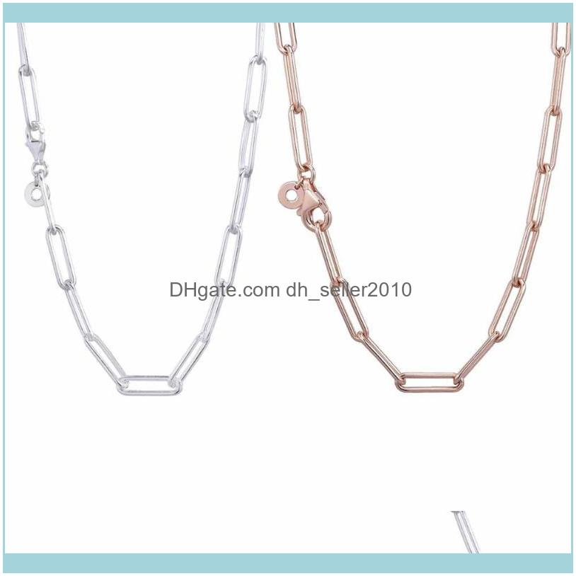 

Necklaces & Pendants Jewelryauthentic 925 Sterling Sier Pan Necklace Long Link Chain For Women Wedding Party Gift Fashion Jewelry Chains Dro