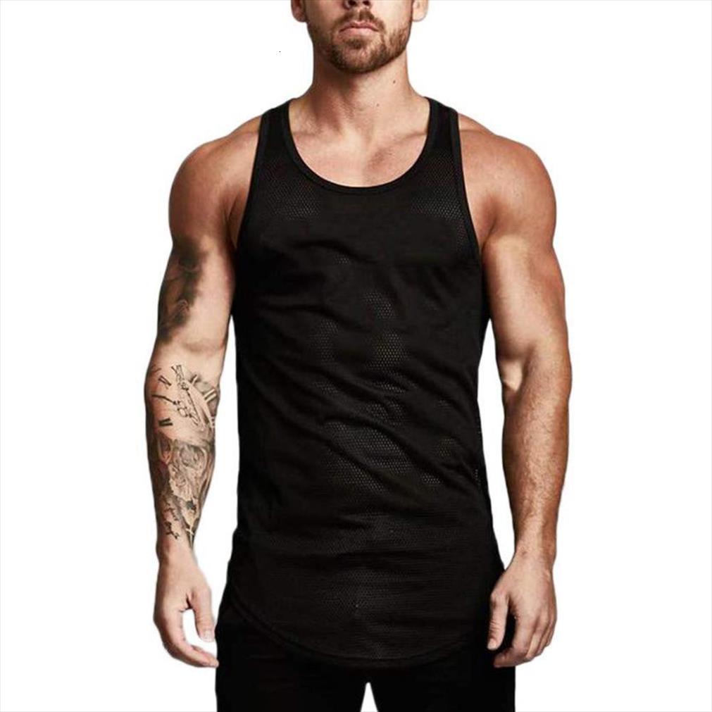 

summer men sleeveless tank breathable mesh bodybuilding sport fitness vest, White;black