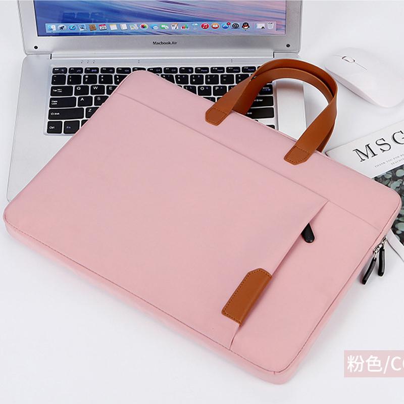 

Men's laptop bag 14 inch 15.6-inch tablet bag ladies fashion portable briefcase 2021 new waterproof and scratch resistant, Powder 14