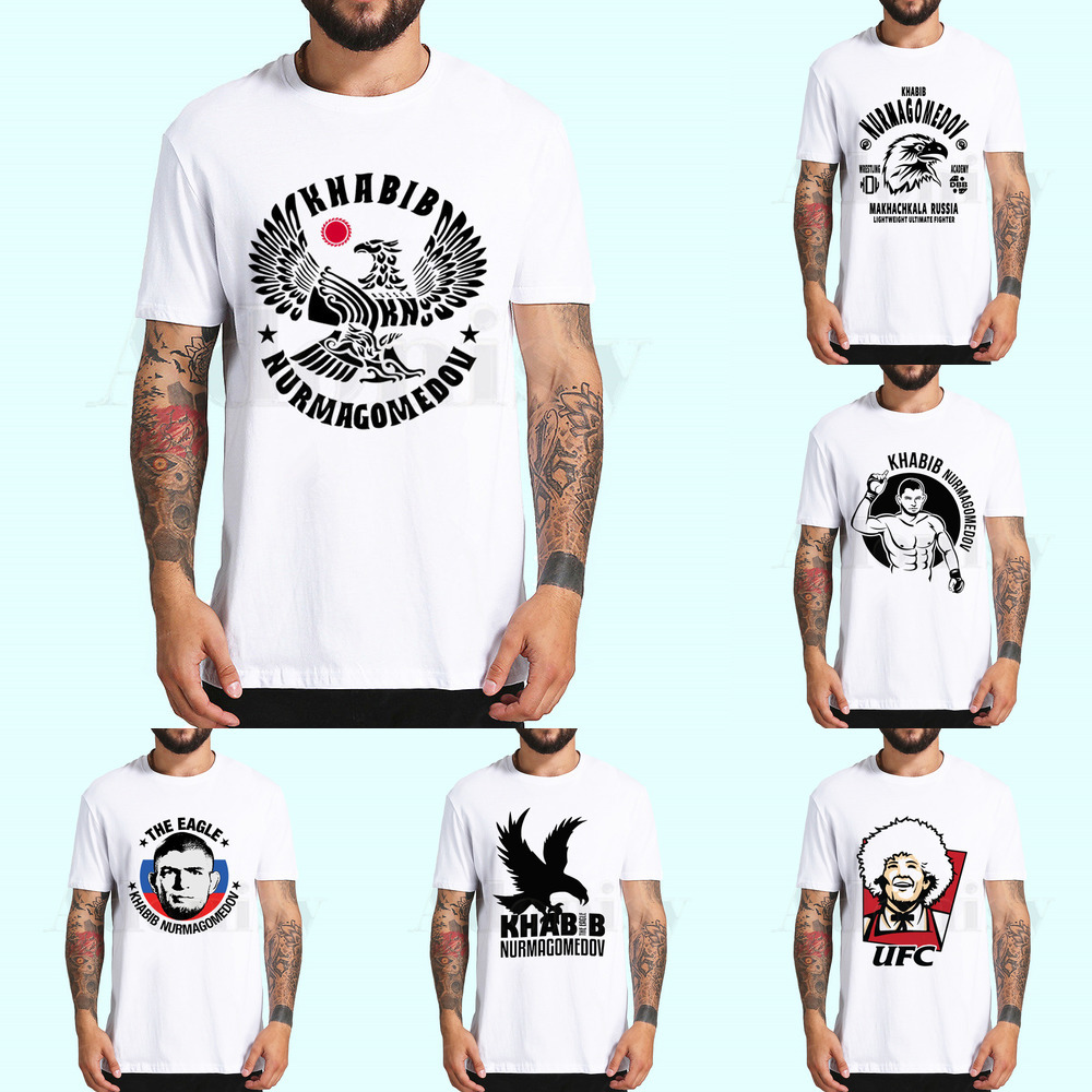 

Khabib Nurmagomedov T Shirts Fashion Men and Women Tops T-shirt Short Sleeve Unisex Tshirt C0421, White;black