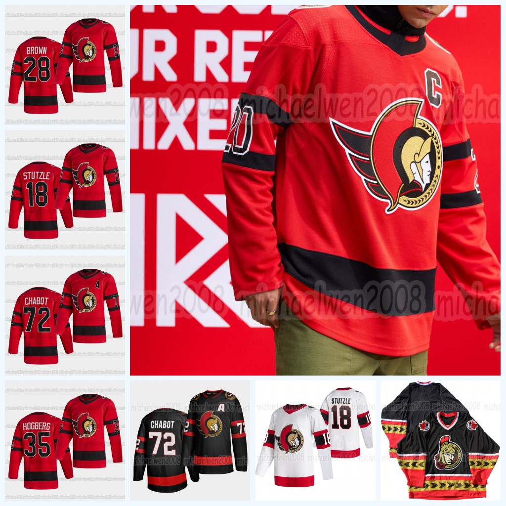 

Thomas Chabot Ottawa Senators 2021 Reverse Retro Brady Borowiecki Ron Hainsey Chris Tierney Colin White Alexei Yashin Bobby Ryan jersey, Women black 1