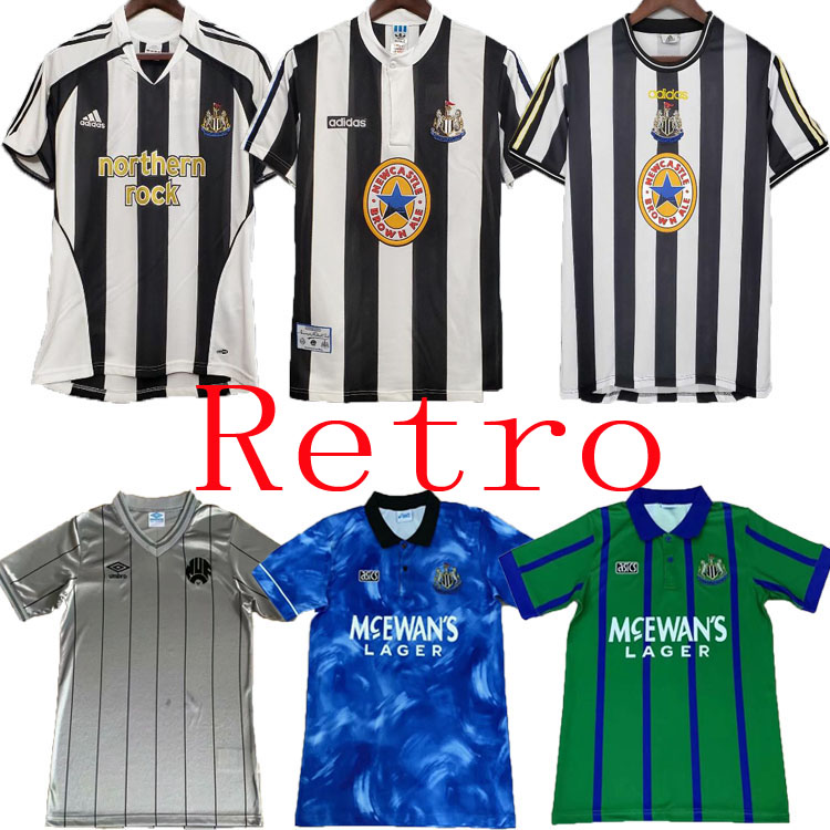 

Newcastle Retro soccer jersey 1984 1986 1988 1994 1995 96 97 98 99 2005 2006 2007 Magpies BATTY ASPRILLA BARNES SHEARER Bellamy OWEN UNITED football shirt 84 86, 95 97