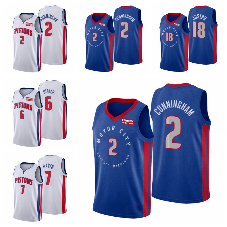 

DetroitPistonsMEN Basketball 2021 Draft No.1 #2 Cade Cunningham Cory Joseph Hamidou Diallo Mason Plumlee Gray Royal Jersey, Black