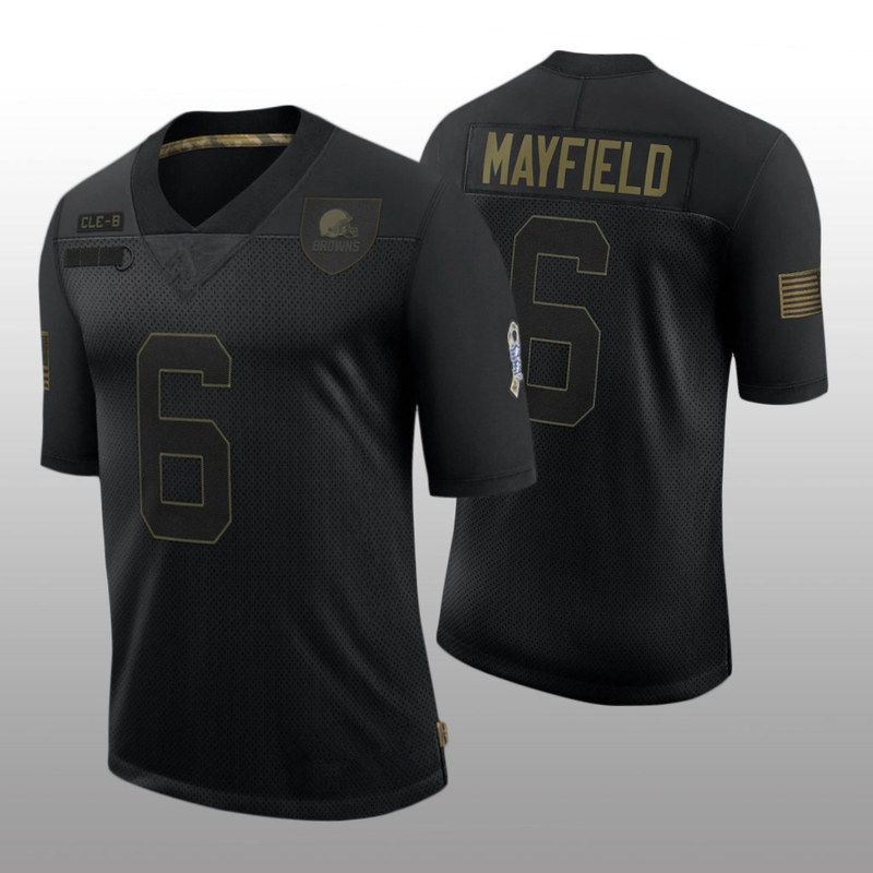 

Cleveland''Browns''MEN WOMEN YOUTH Baker Mayfield Black Limited football football Jersey 2020 Salute to Service, Black;red