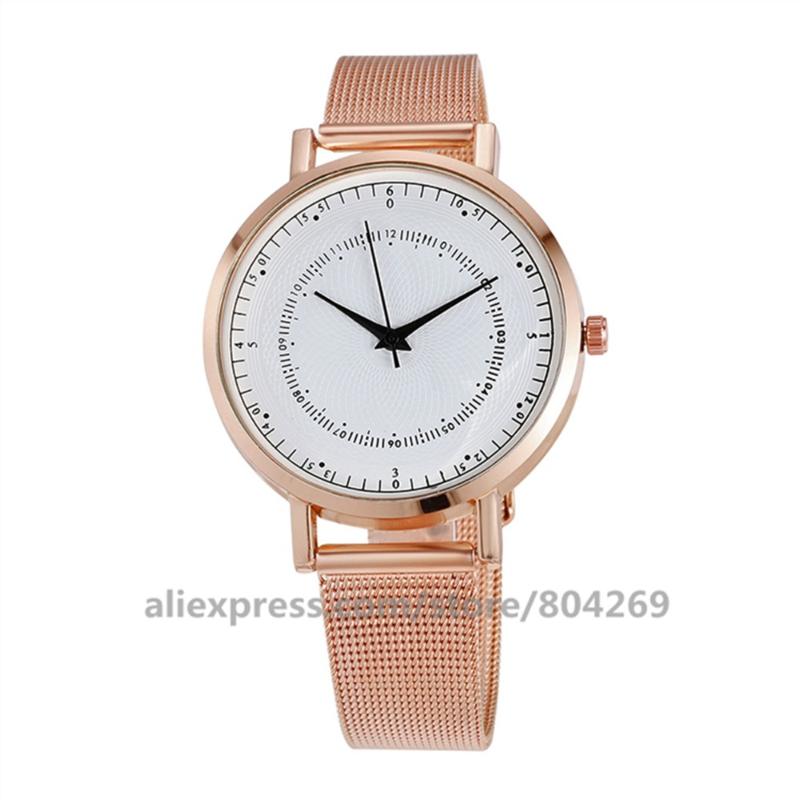 

Wristwatches Alloy Mesh Men Casual Watches Round Analog Quartz Dress Wrist Watch Women Geneva 920217, Silver white