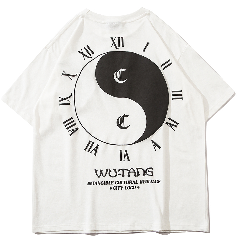 

Harajuku t Shirt Men Hip Hop Tai Chi Pattern Streetwear 100% Cotton Tshirt 2021 Spring New Oversize Top Tees Sweatshirt T-shirt Ztmu, Black