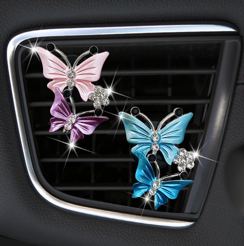 

Interior Decorations 2PCS Car Accessories Butterfly Accessories, Air Conditioning Vent Clip Perfume Color Fragrance