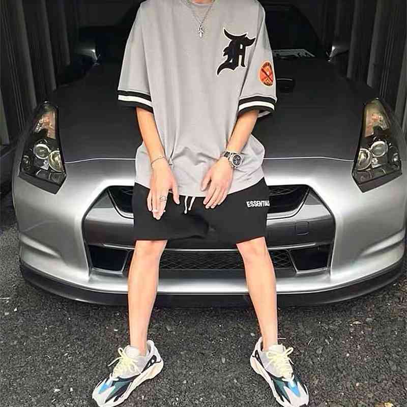 

Season 5 fog mesh short sleeve FG hip hop loose T-shirt, Black