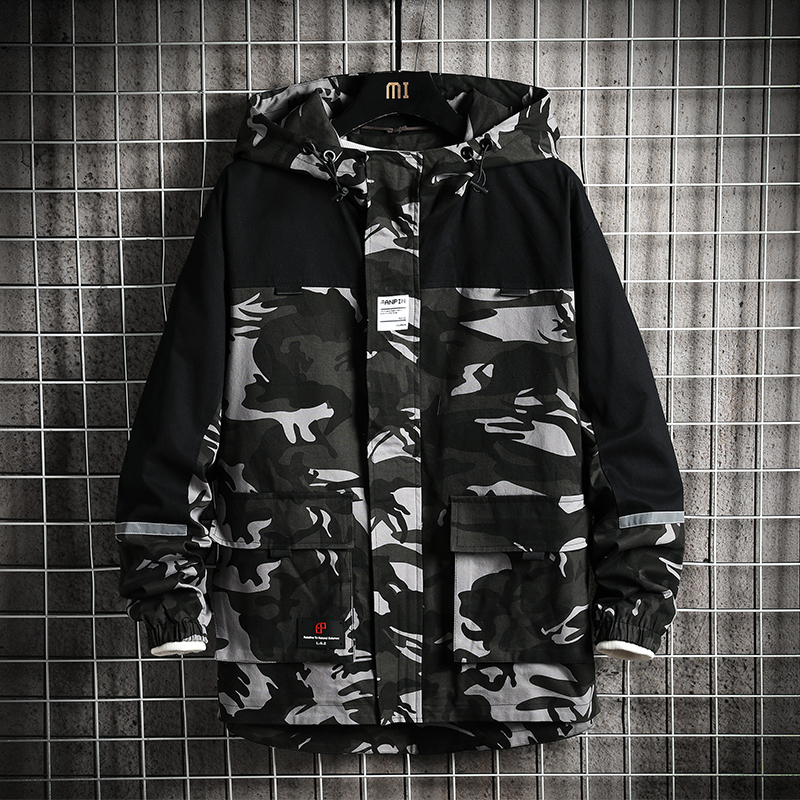 

2021 New Tactical Camouflage Men Army Windbreaker Hunting Clothes Set Jacket FE5S, Dark grey