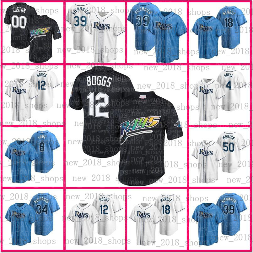 

Tampa 39 Kevin Kiermaier Jerseys Baseball Wade Boggs Bay Ji-Man Choi Tyler Glasnow Brett Phillips Randy Arozarena Joey Wendle Willy Ryan Thompson Men, Blue;black