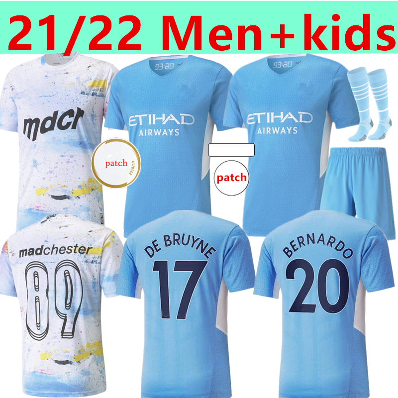 

21 22 Manchester soccer jersey G. JESUS CITY STERLING FERRAN DE BRUYNE KUN AGUERO MAHREZ FODEN RODRIGO special edition Player version MAN+kids, 21/22 home player