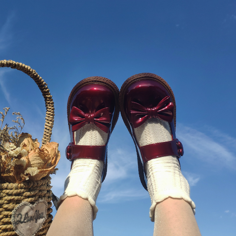 

Lolita Gothic Round Head Mary Jane Japanese Shoes College Girl Jk Uniform Plutonium Leatehr Proof Platform Dwaterproof Black Water Rqfb