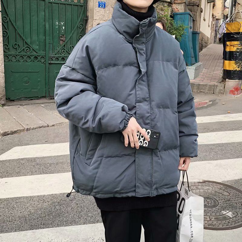 

2021 New Winter Jacket Men's Parka Warmth Fashion Casual Thickened Stand-up Collar Men Wild Loose Korean Short Coat Mens Clothes Yt5s, Black