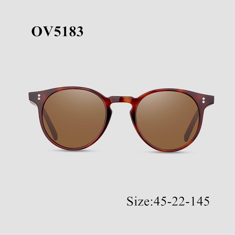 

Sunglasses Oliver Brand O'Malley High Quality Vintage For Women Polaroid Glasses Round Fashion Yellow OV5183