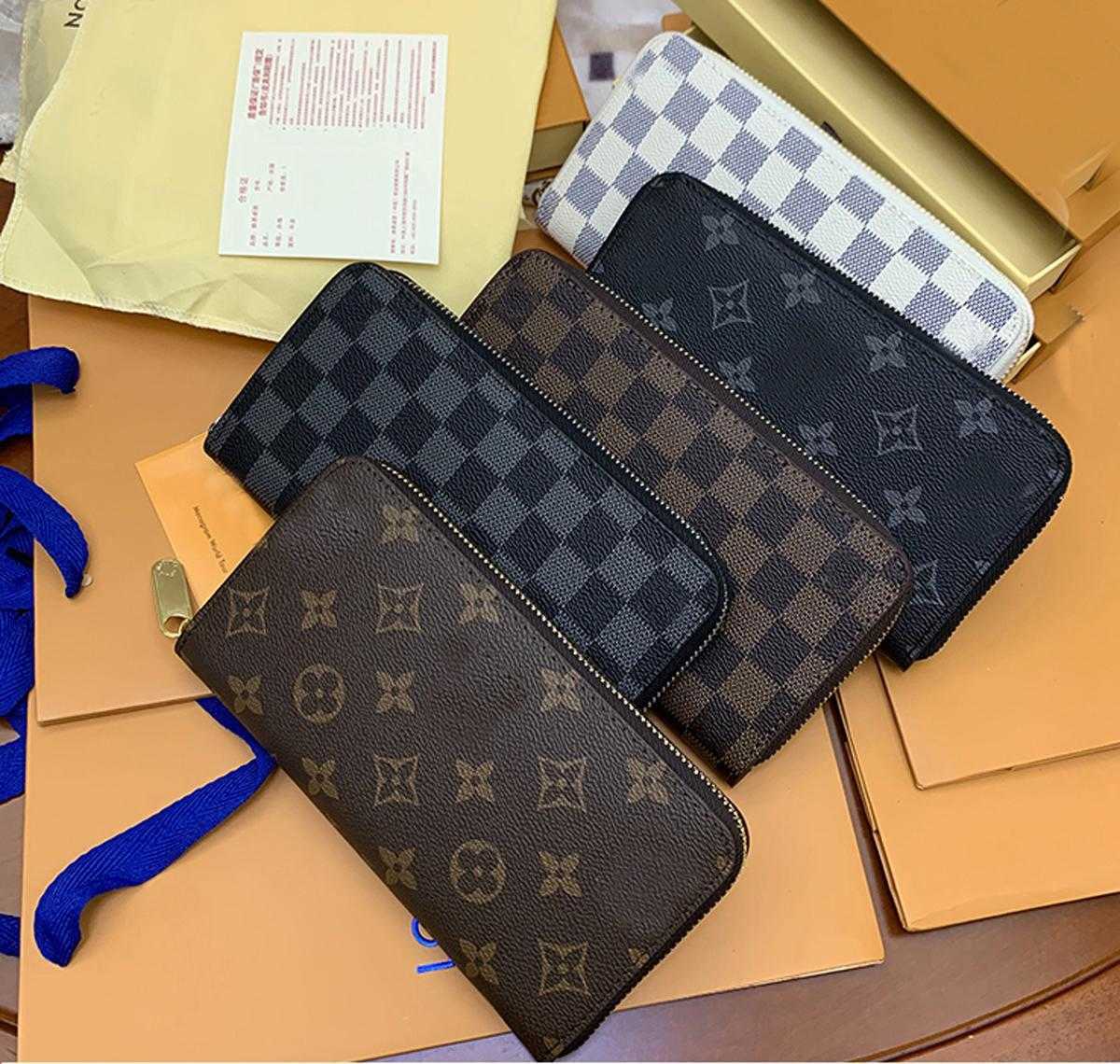 

5 colors men wallets fashion brand flower print zipper long wallet for women boy