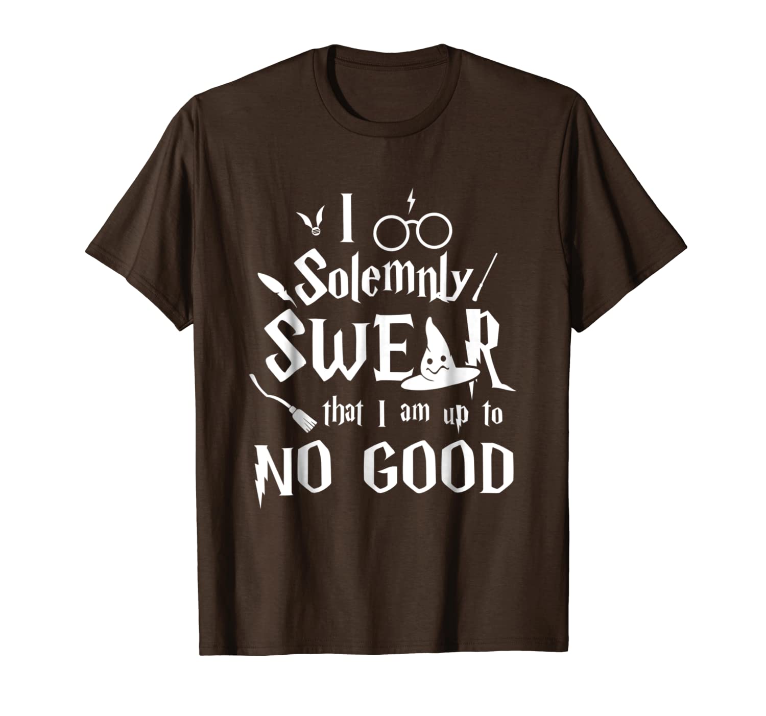 

i solemnly swear that i am up to no good shirt, White;black