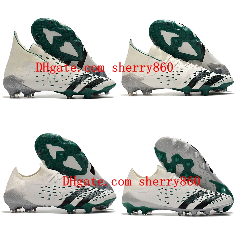 

2021 Mens PREDATOR FREAK + FG Soccer Shoes Freak.1 LOW AG Cleats Meteorite Showpiece Escapelight Superspectral Pack Football Boots, As picture 2