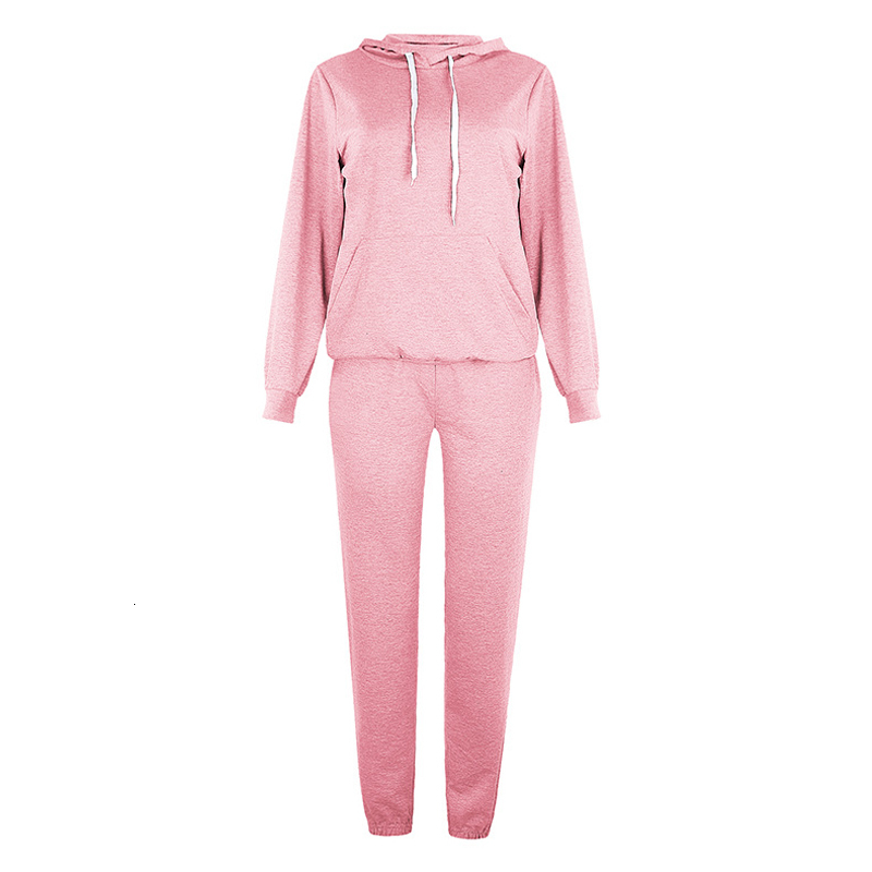 

2021 New Two Outfits Autumn Winter Women' Tracksuit Hoodie with Pocket Pants Casual Suit 2 Piece Set Women Warm Solid Clothes Yn7l, Khaki