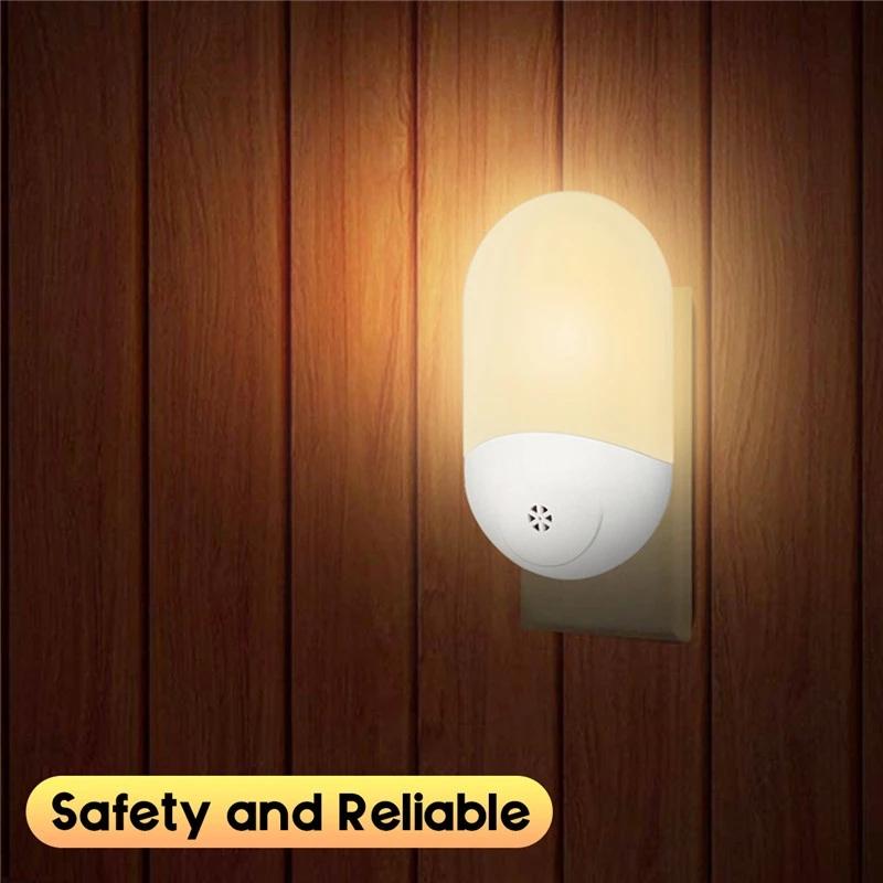 

Night Lights Dusk To Dawn Automatic LED Wall Plug In Light Sensor Warm White Lamp For Children Kids Bedroom