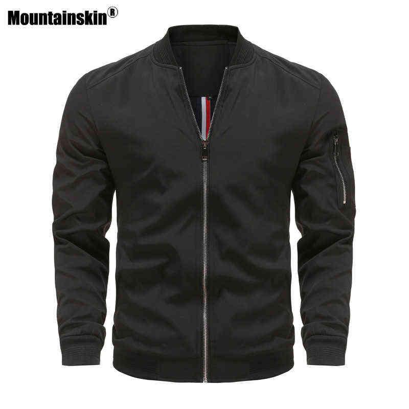 

Mountainskin New Men's Jacket Spring Autumn Mens Casual Slim Fit Outwear Fashion Bomber Jacket Male High Quality EU Size MT127 Y1106, Dark blue