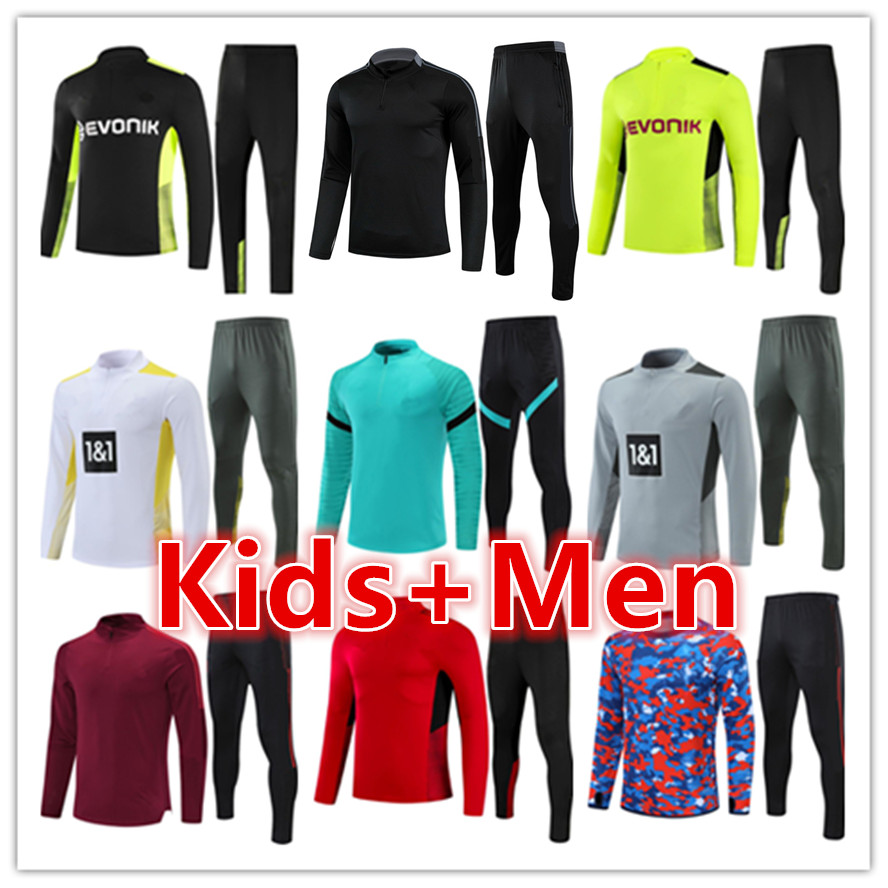

2021 2022 mens + kids tracksuits set 21 22 men kid football training suit soccer tracksuit kits jacket jogging sets survetement footchandal futbol tuta, 18