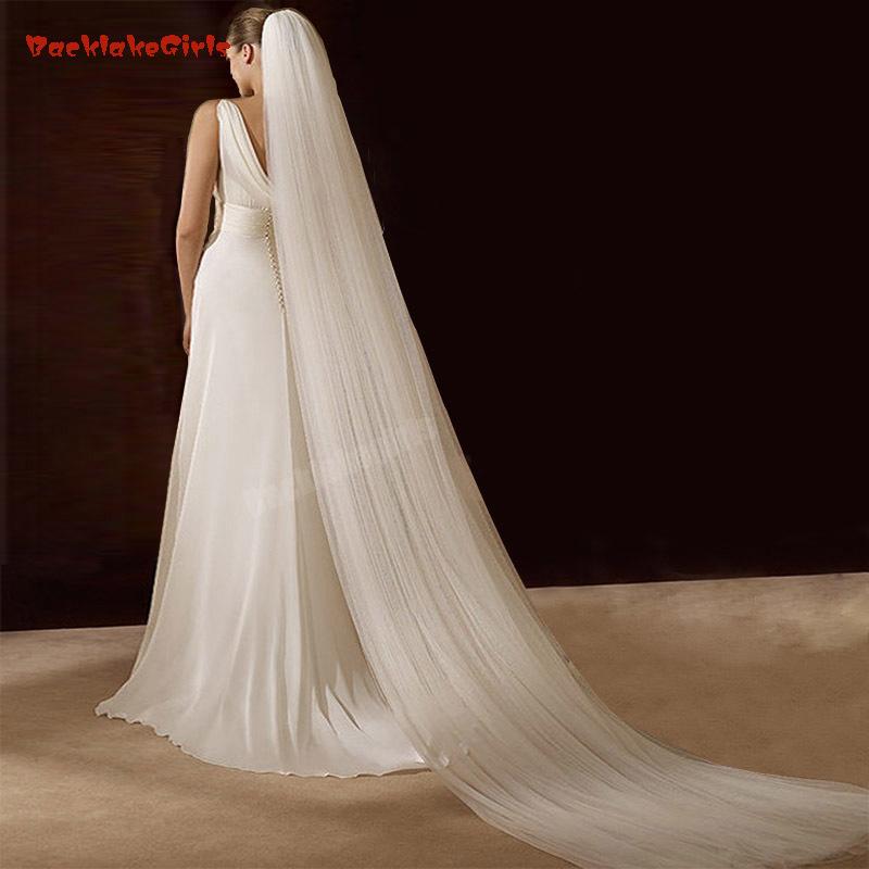 

Bridal Veils 2021 White Veil Velos De Novia Wedding Ivory Brief Veu Noiva 2 Meter 3 Two Layer Longo Voile Mariage Long