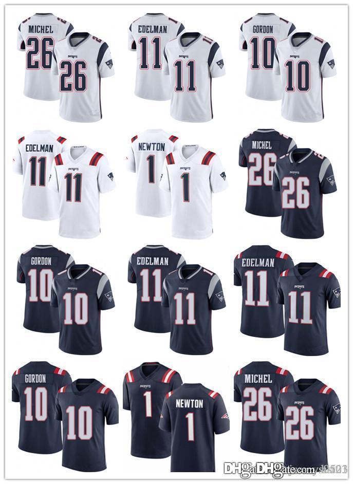 

Men women New England Patriots 1 Cam Newton 11 Julian Edelman 26 Sony Michel 10 Josh Gordon navy Football Jerseys, Black;red