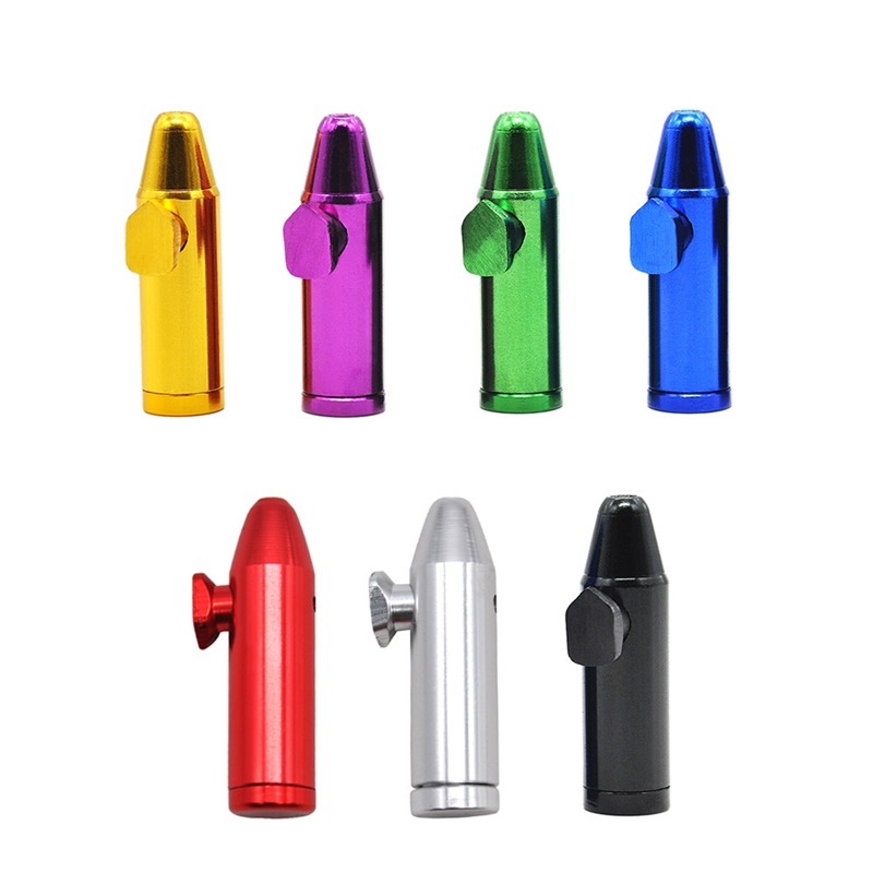 

Bullet Rocket Shape Snuff Snorter Aluminum metal Sniff Dispenser Nasal Smoking Pipe Sniffer Tobacco Herb Pipe Smoking Accessories 411 S2