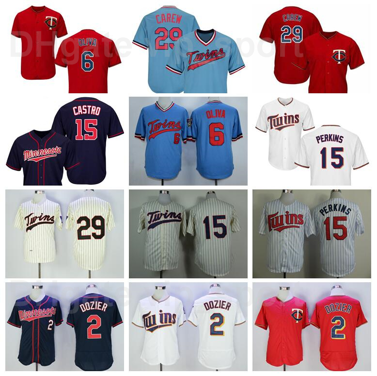 

1969 1987 1991 Retro Baseball 2 Brian Dozier Jersey 6 Tony Oliva 29 Rod Carew 15 Glen Perkins 1948 Turn Back Vintage Stitched, Blue