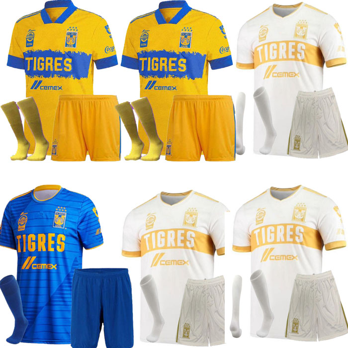 

2021 2022 Mexico UANL Tigres Soccer Jersey 7 Stars C.SALCEDO GIGNAC VARGAS PIZARRO football jersey 3rd kit home away Camiseta men kit, Black