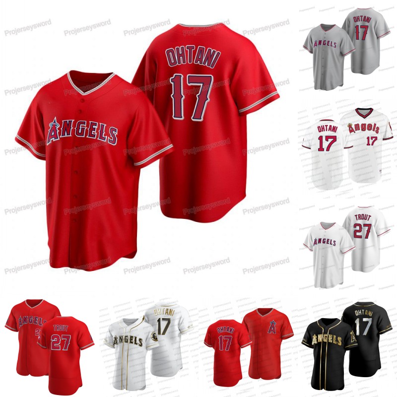 

Angels #17 Shohei Ohtani Baseball Jersey 27 Mike Trout 34 Noah Syndergaard 18 Jose Rojas 10 Justin Upton Taylor Ward Anthony Rendon Max Stassi Michael Lorenzen Jerseys, Mens cool base grey