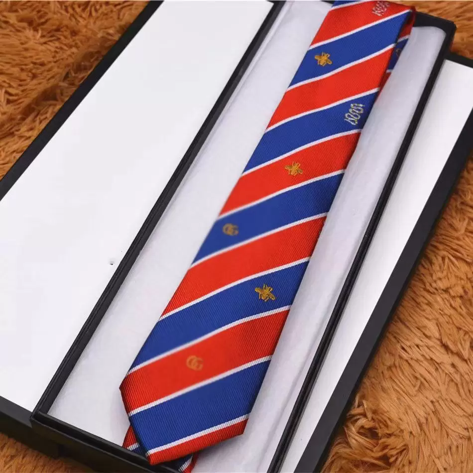 

Men's Letter Tie Silk Necktie Gold Animal Jacquard Party Wedding Woven Fashion Design with box