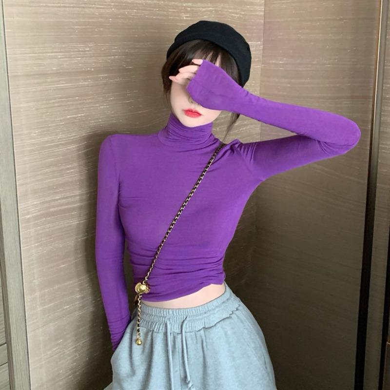 

base shirt autumn and winter 2021 new style foreign style versatile tight fitting with long sleeve T-shirt slim top, See chart