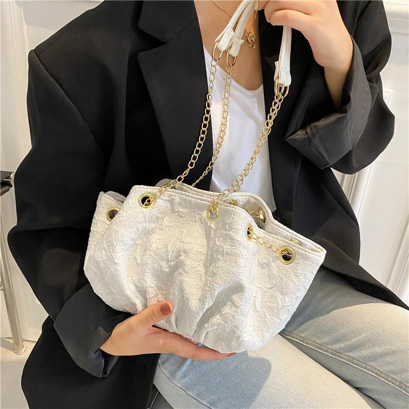 

Evening Bags Advanced Design Folding Armpit Bag Female 2021 Trend One Shoulder Messenger Chain Fashion Wallet
