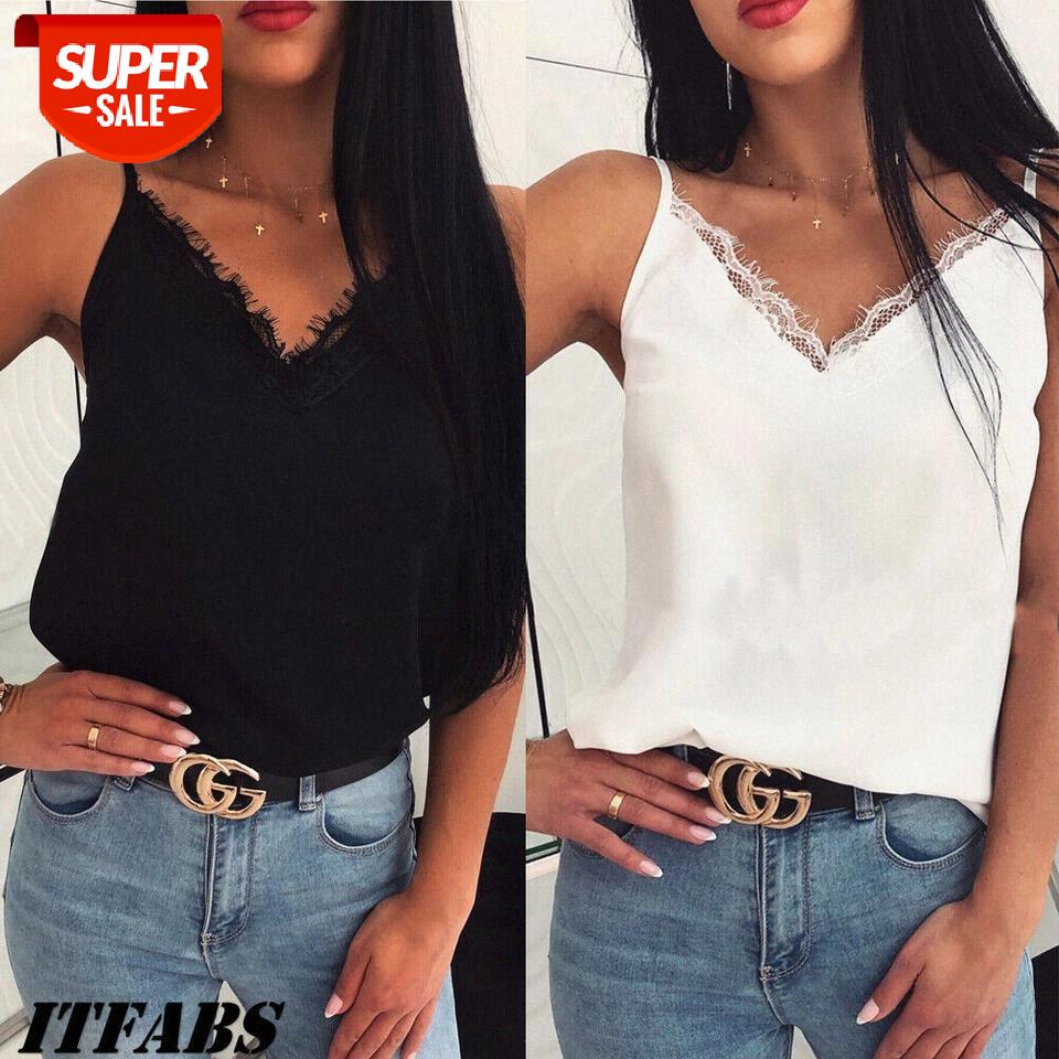

Hirigin Ladies Women Satin Silk Lace Summer Backless Tank Tops Vest Blouse Casual Crop Cami Camisole Top Solid Halter New #Hu5p, White