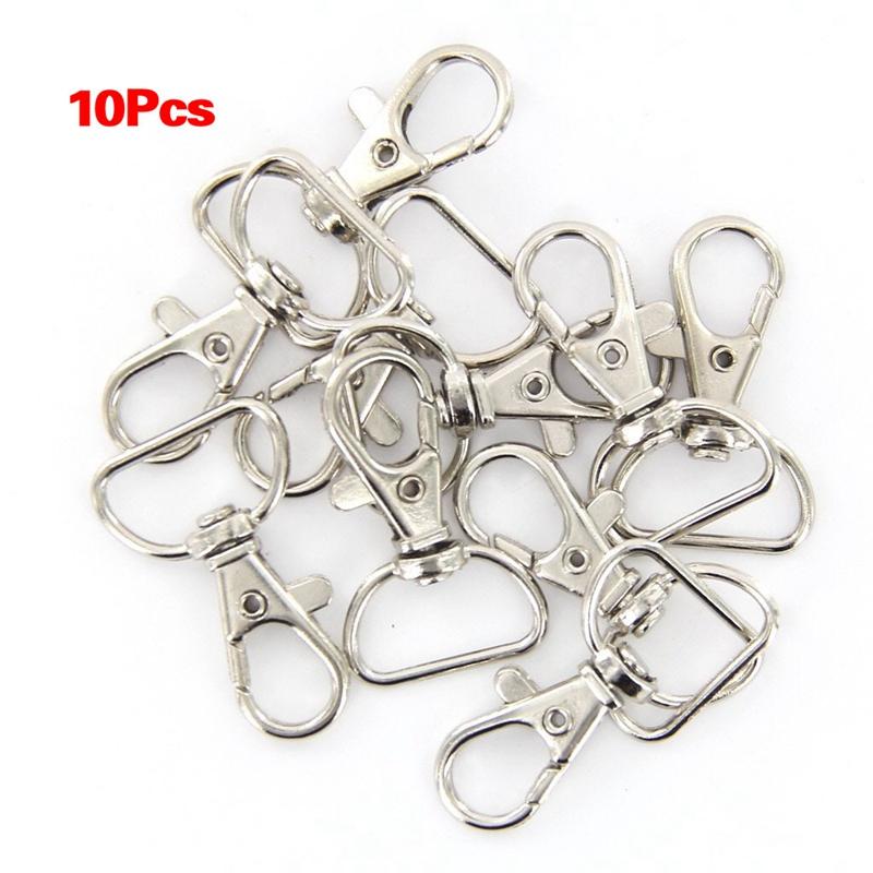 

Keychains 10pcs 23mm X 38mm Silver Color Swivel Carabiners