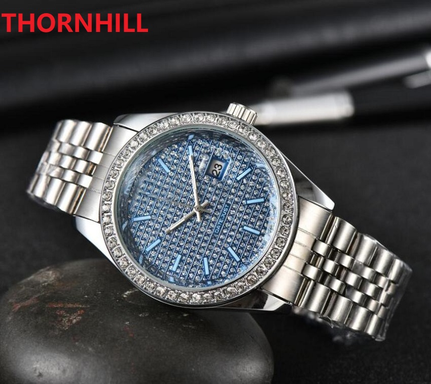 

Luxury Full Diamonds Dial Ring Men Women Watches 40mm Fashion Brand Quartz wrist Watch Female Clock Relogio Feminino, As pic