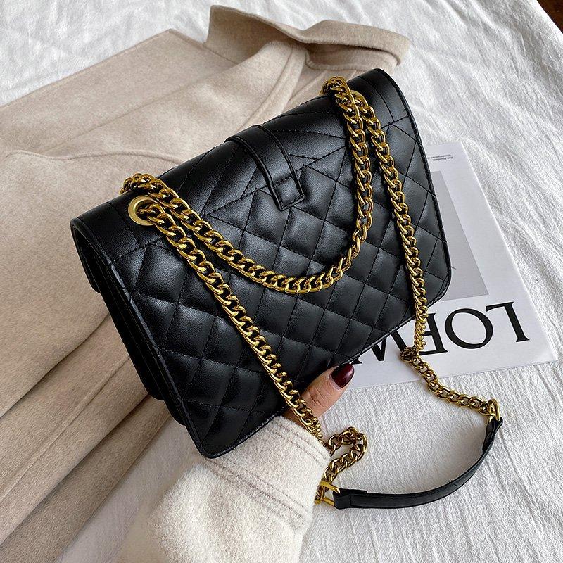

Luxury Handbags Women Bags Casual Chain Shoulder Bags Spain Brand Hand Bag Fashion Crossbody For Women 2021 New Clutch, Black