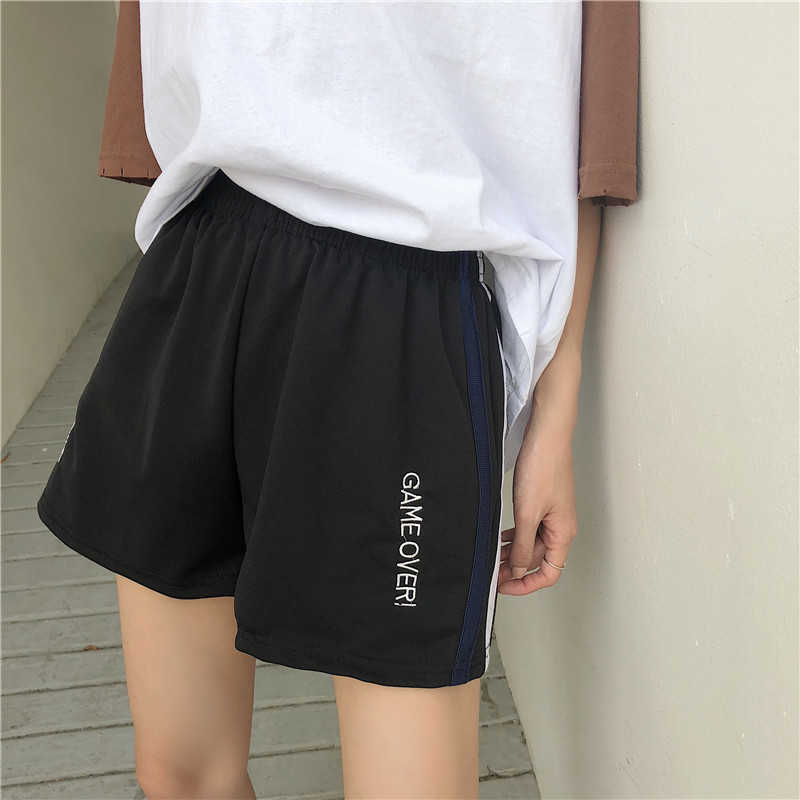 

Harajuku Vintage Streetwear Shorts Funny Letter Women Summer Korean Ulzzang Fashion Casual Loose 210608