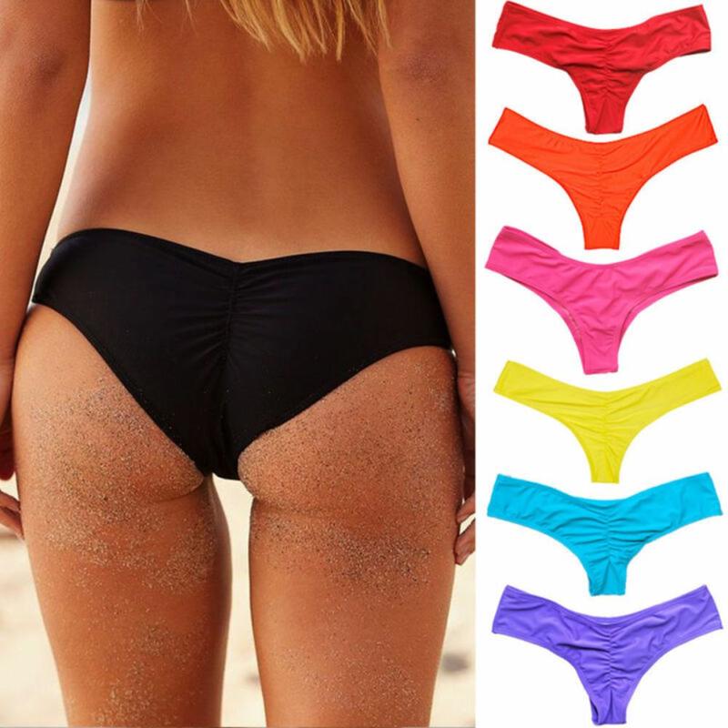 

Two-piece Suits Swimwear Women Briefs Bikini Bottom Side Ties Brazilian Thong Swimsuit Classic Cut Bottoms Biquini Swim Short Ladies