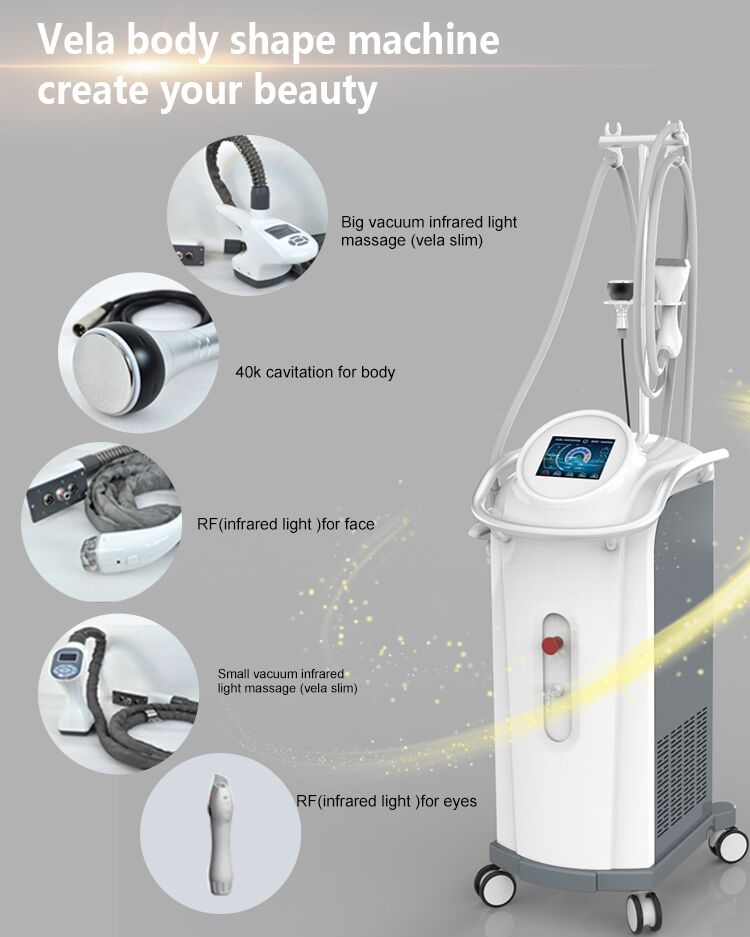 

Good effective 5 in 1 Vela Body Shape Slimming Fat Loss Face Lift vacuum rf cavitation Machine for all bodys shaping