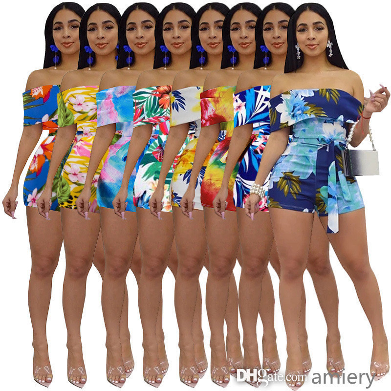 

Designer Women Jumpsuits One-piece Shorts Rompers Fashion Printing Casual Onesies Sexy Bodysuit, #4