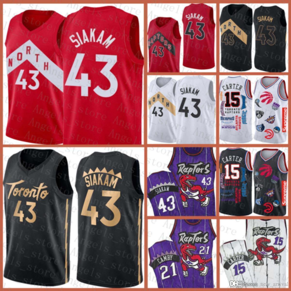 

mens Vince 15 Carter Pascal 43 Siakam Tracy 1 McGrady Kyle 7 Lowry Marcus 21 Camby Toronto Raptors New Basketball Jersey 20 Red, Black;red