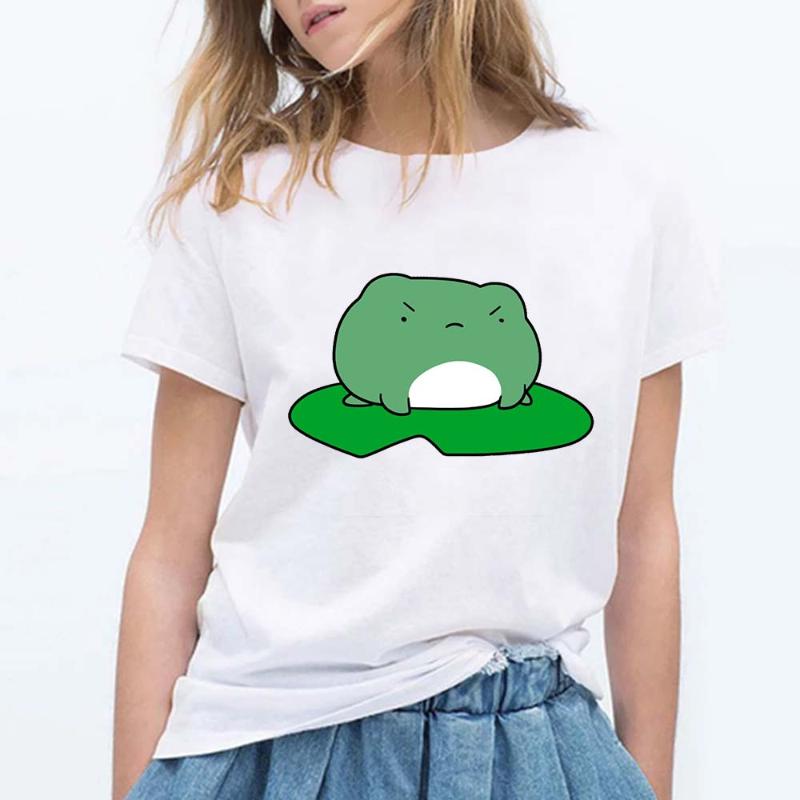 

Women' T-Shirt Skateboard Frog Shirt Cartoon T Print Women Animal Top White Tee Graphic Harajuku Streetwear