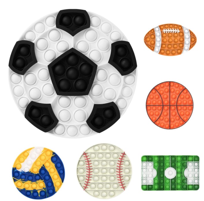 

Sport Football Basketball Bubble Fidget Toys Autism Stress Reliever Toys for Kids Simple Dimple Silicone Relax Game Toys R12