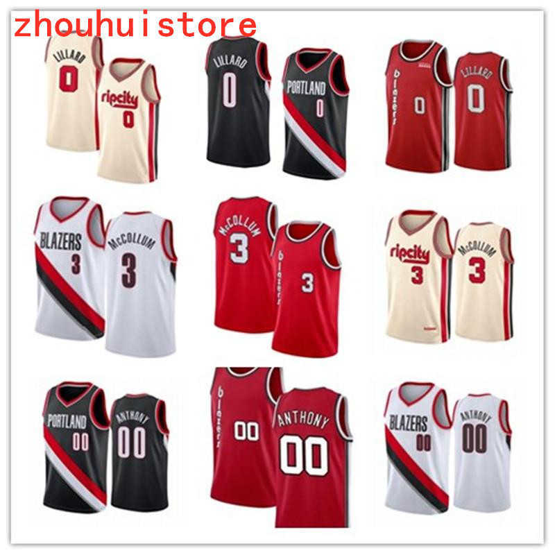 

PortlandTrailBlazersBasketball Jersey Clyde 22 Drexler Carmelo 00 Anthony Damian 0 Lillard CJ 3 McCollum RetroNbajerseys, Black;red