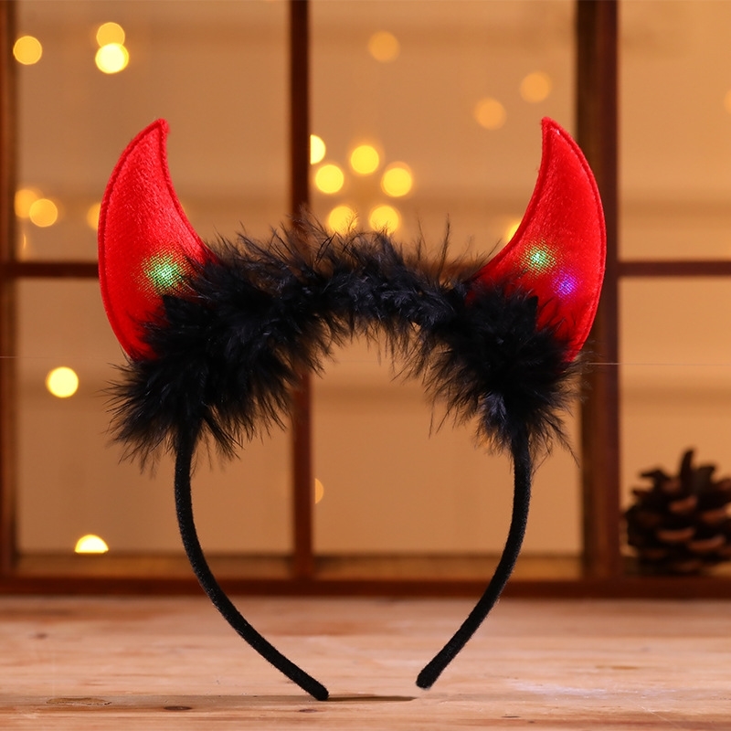 

decorations Wansheng luminous ox horn head buckle devil velvet cloth headband party atmosphere decoration items props