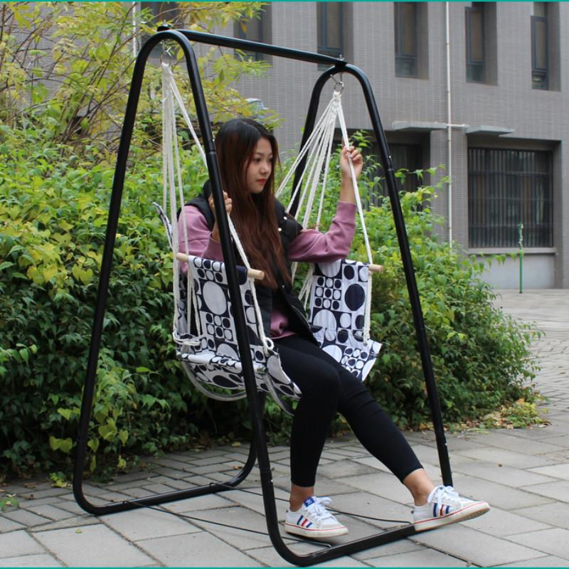 

Camp Furniture Adult Swing Chair University Dormitory Lazy Cradle Hammock Outdoor Hamak Indoor Patio Balcony With Metal Stand