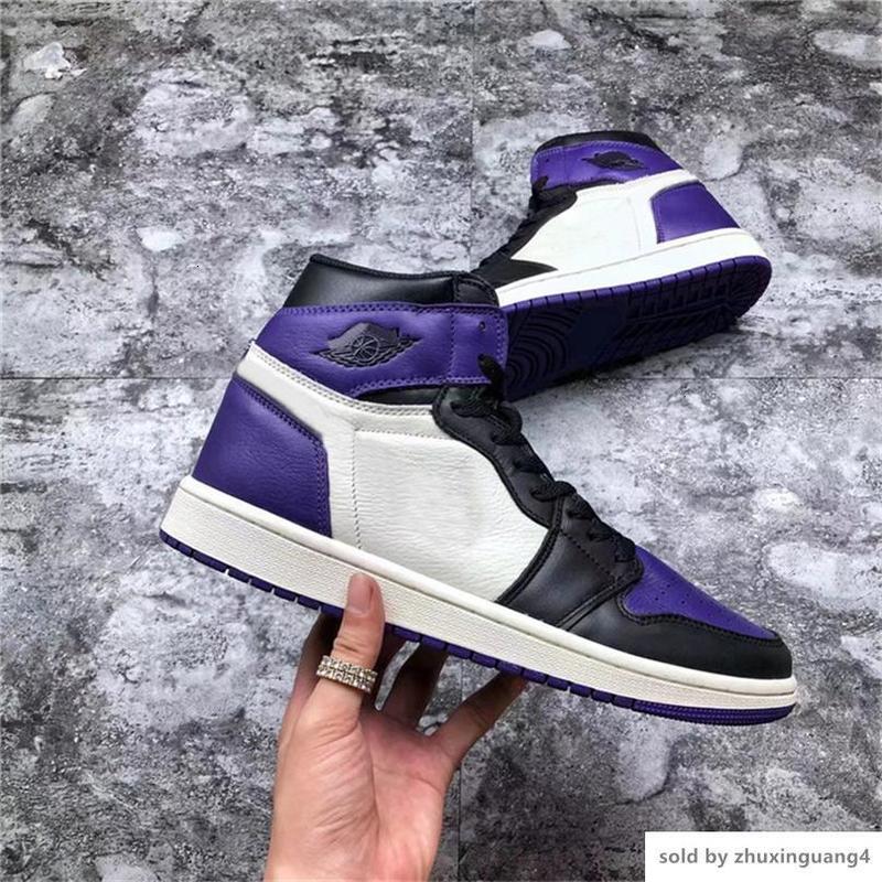 

1 555088 501 Release High OG Court Purple Pine Green S Men Basketball Shoes Authentic -50 Real Leather Sneakers