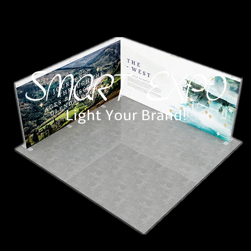 20ft Backlit Exhibition Booth Advertising Display Banner Show with Frame Kits Custom Print Carry Bag-image-702617787